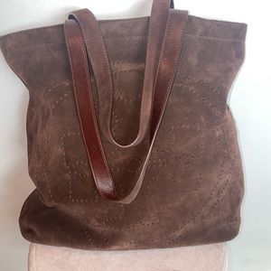Tory Burch Soft chocolate suede tote
